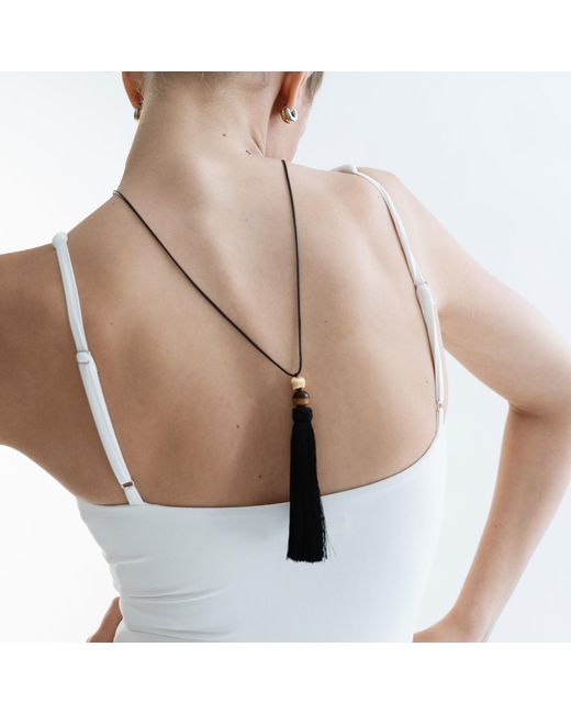 Miss Cecilia Metallic Sable Tassel Necklace