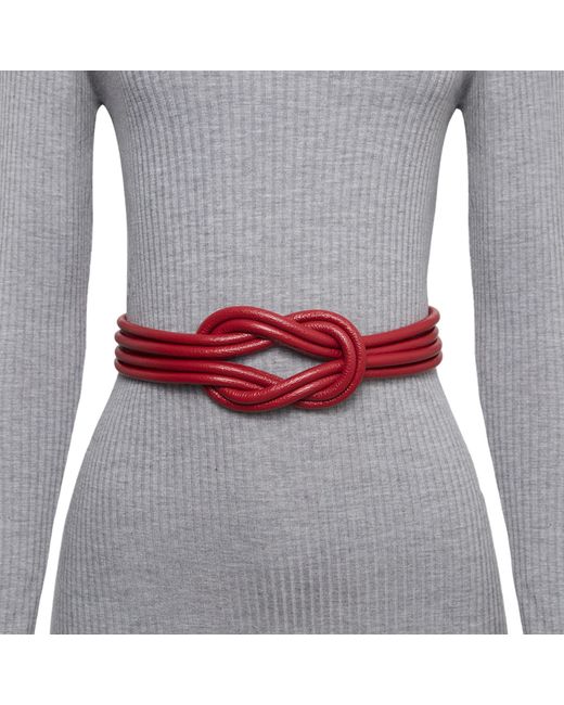 BeltBe Red Knot Leather Belt