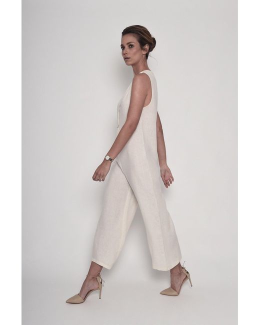 DOR Raw Luxury Blue By The Lake Maggiore Linen Jumpsuit