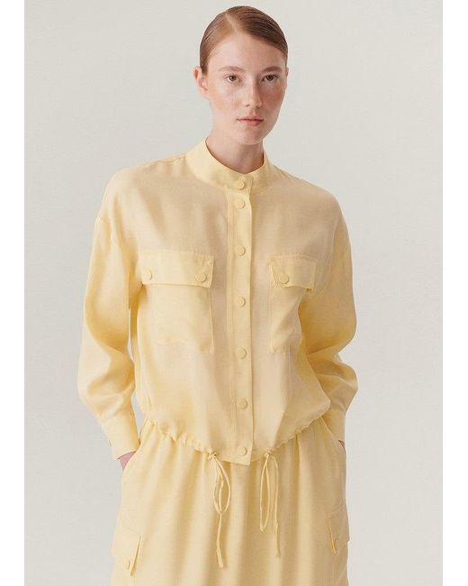 Exquise Natural Regular Fit Drawstring Bomber Jacket