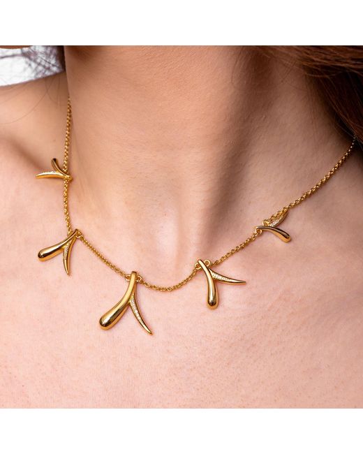 Lucy Quartermaine Metallic Sycamore Station Necklace