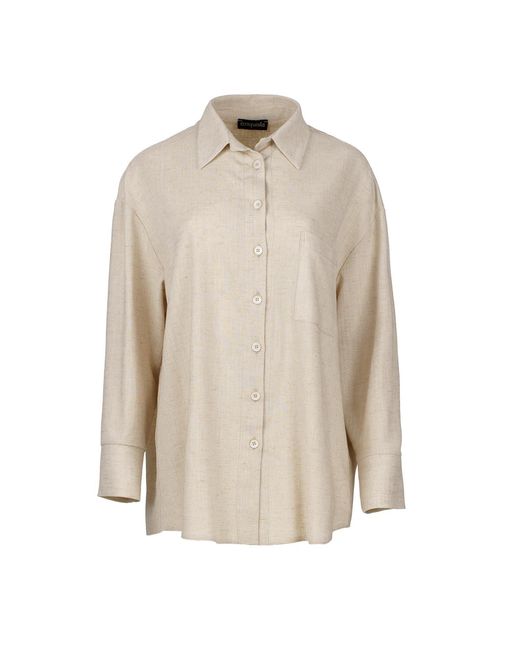 Conquista Natural Neutrals Sand Pocket Detail Shirt