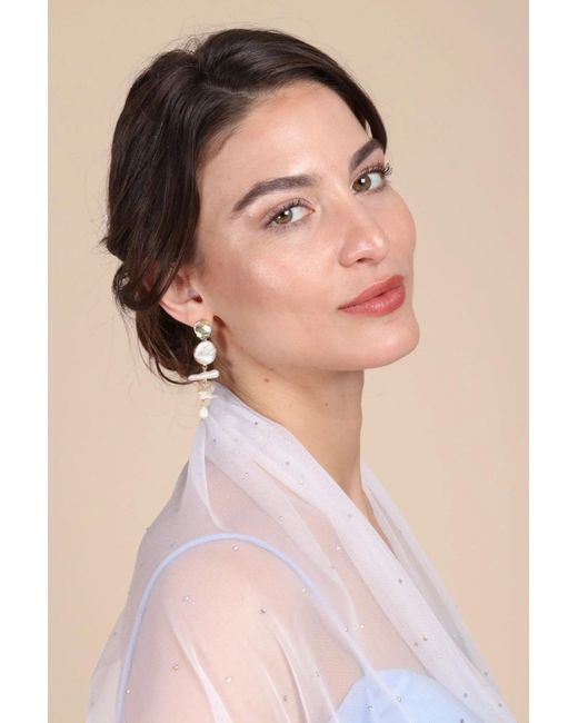 Saachi Brown Baroque Pearl Drop Statement Earring