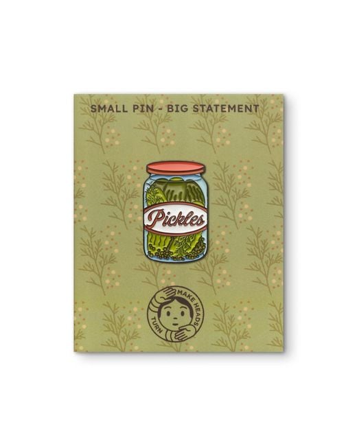 Make Heads Turn Green Enamel Pin Pickle Jar