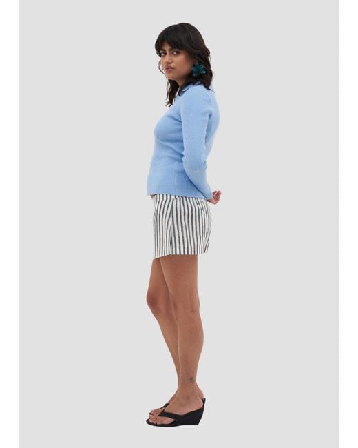 Manuela Cabrales Gray Heliconia Block Print Mini Skort
