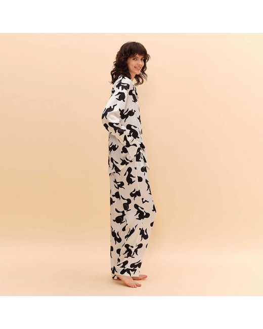 Silkinc White Rabbit Silk Pajamas Setin