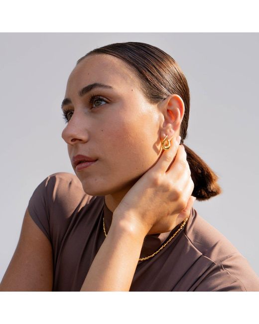 Dower & Hall Metallic Entwined Twist Huggie Hoops