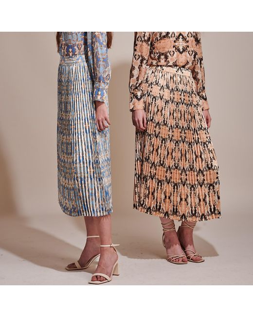 Roch Perel Metallic Neutrals Baroque& Satin Skirt