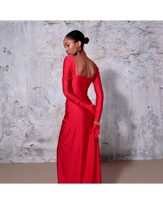AGGI by HALEWSKI Red Dianna Maxi Evening Dress