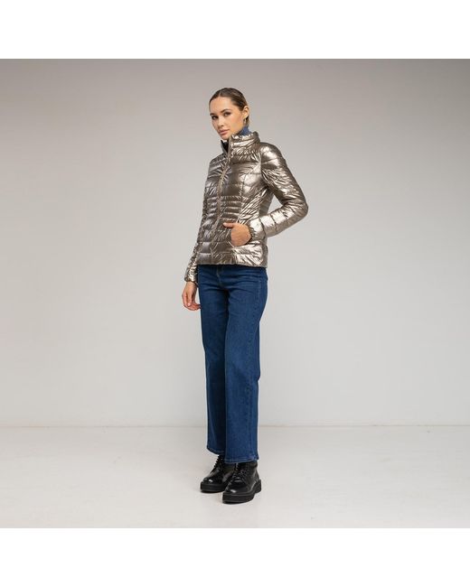 Tantra Spain Sl Brown Basic Metallic Anorak With Zipper Closure And Mandarin Collar