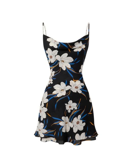 Sanctumum Black Daisy Floral Print Mini Summer Dress