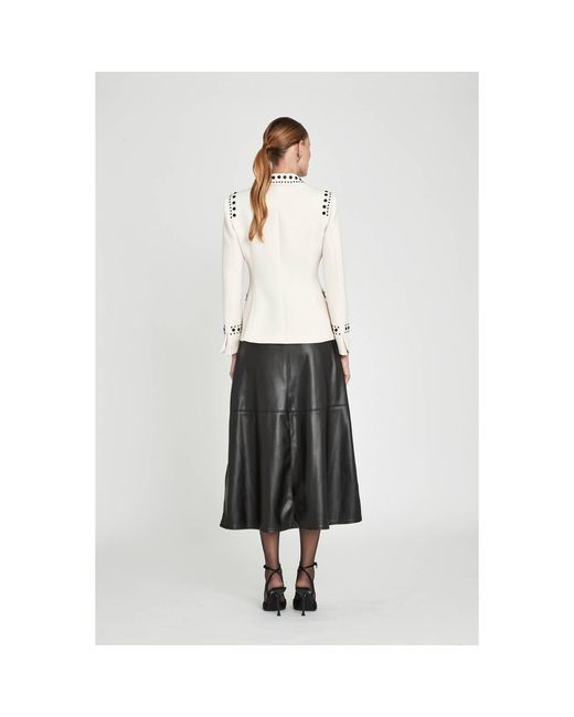 The Extreme Collection White Blazer With Bold Stud Accents
