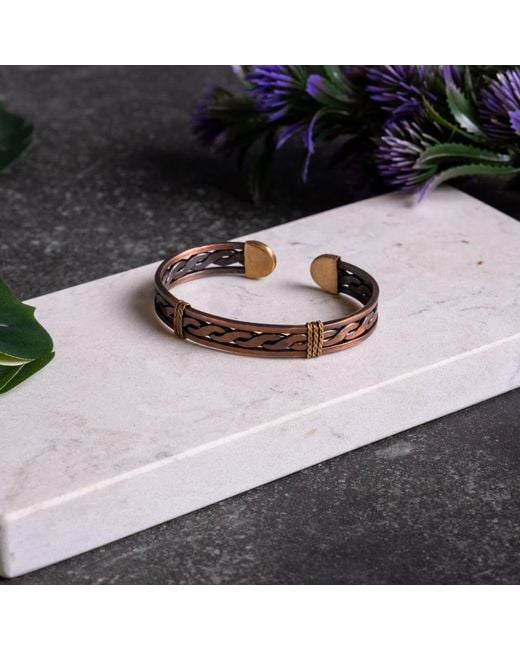 Anatoliacraft Metallic Mocha Copper & Brass Cuff Bracelet for men