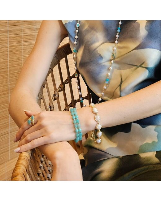 Farra Blue Amazonite With Moonstone Versatile Necklace