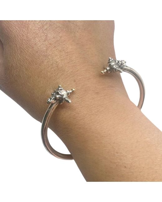 Tg-Jewellery by Tamara Gervasio Metallic Punk Skull Rigid Bangle – Recycle Sterling One Of A Kind for men