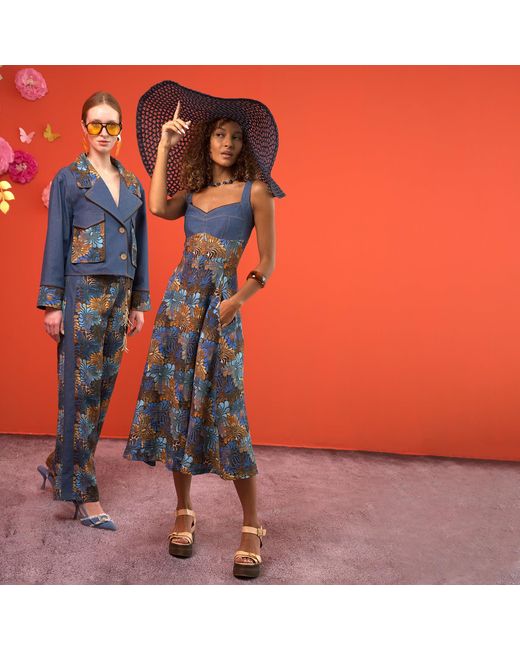 Lalipop Design Blue Midi Dress