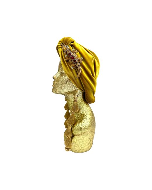 Julia Clancey Yellow Golden Ruby Alligator Dorado Turban