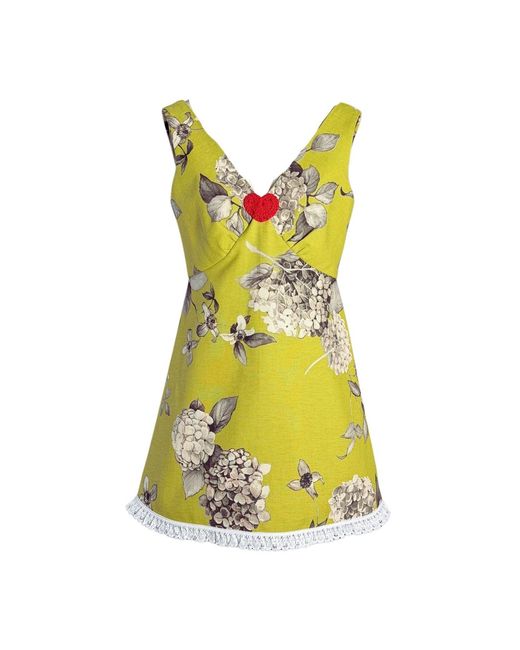 Couture to Your Door Yellow Mini Summer Floral Dress