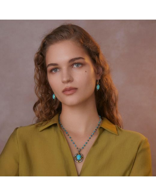 Emma Chapman Jewels Blue Ocean Tourmaline Diamond Statement Pendant