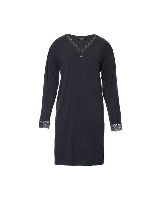 Pretty You London Blue Bamboo Viscose Lace-Trim Nightdress