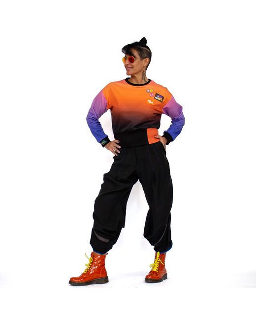Lalipop Design Multicolor Ombre Cropped Sweatshirt