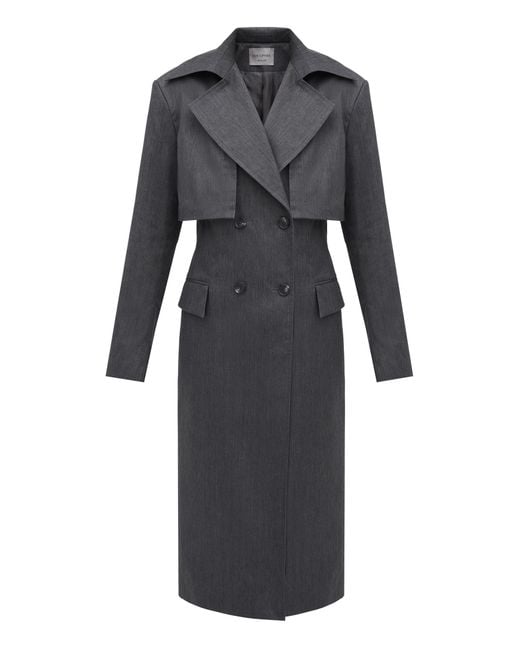 HER CIPHER Black Seasycle Trench Coat