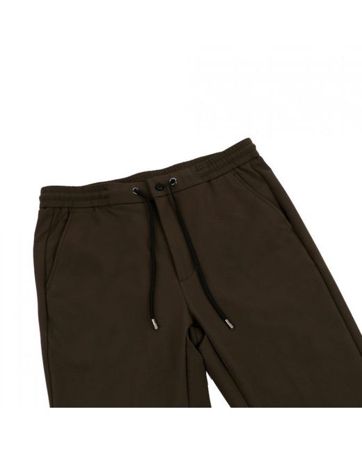 DAVID WEJ Brown Plain Drawstring Trouser – Khaki for men