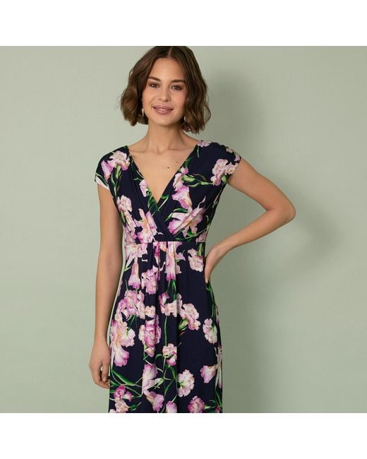 Alie Street London Blue Sophia Maxi Dress Petite Midnight Blossom