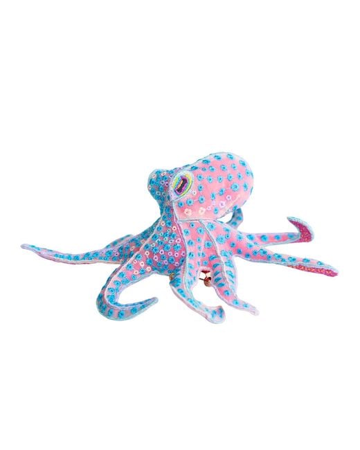 Nana Watanabe Blue Flora Octopus – Sculptural Embroidered Brooch