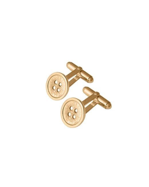 Edge Only Metallic Button Cufflinks 18Ct Vermeil for men