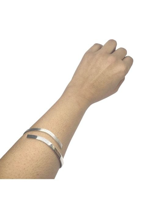 Tg-Jewellery by Tamara Gervasio Metallic Recycled Sterling Open Bangle – Polished & Matte Finish Cuff
