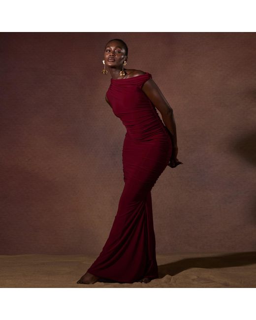 Celestine & Mae Purple Dahlia Maxi Dress