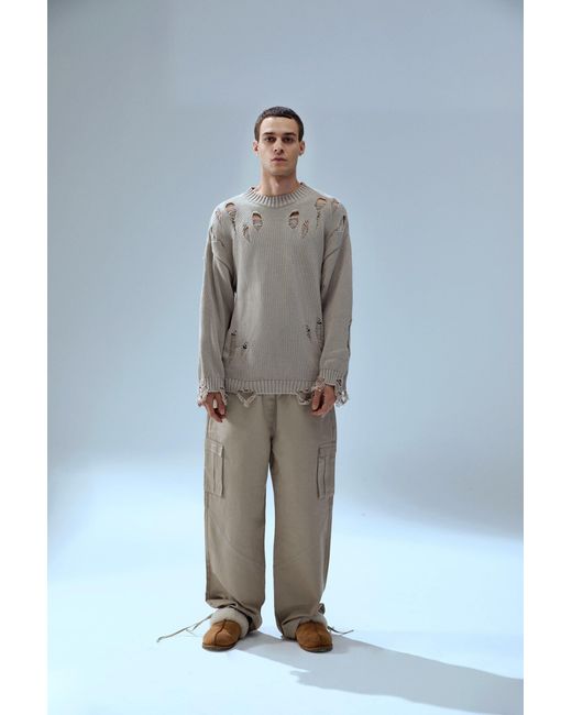 Pcfg Natural Neutrals Your Itch Ripped Knit Sweat for men