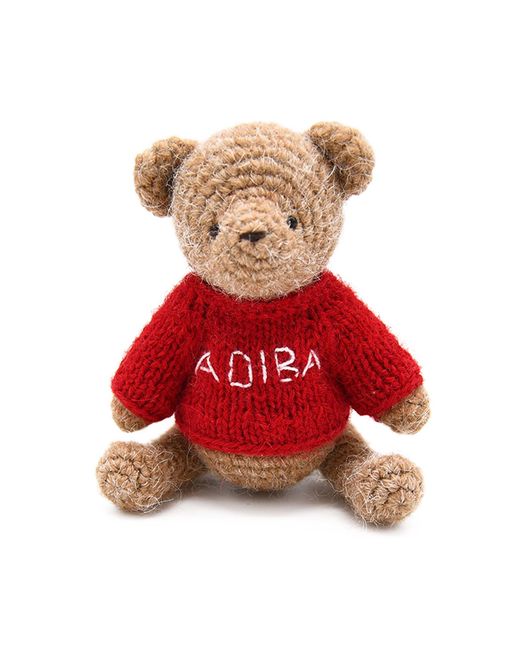 ADIBA White Embroidered Bear Hoodie Sweater