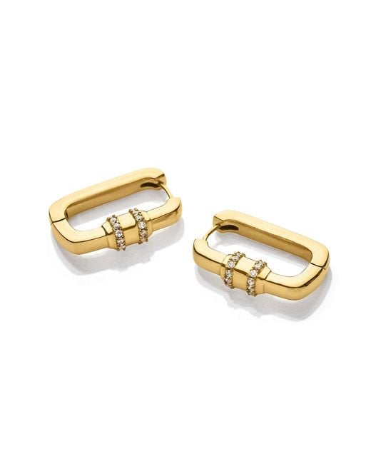 Bermuda Watch Company Metallic Maivelle Rowan Carabiner Huggie Earrings