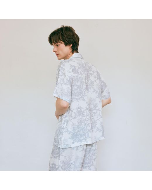 Luna Luz White French Toile Bamboo Rayon Pyjama Set –