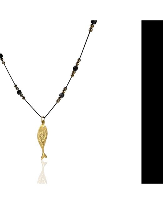 By Virgo Metallic Nerida Hematite Necklace