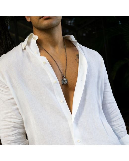 Ebru Jewelry Metallic Storm Breaker Viking Sterling Necklace for men