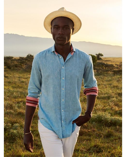 Koy Clothing Blue Anga Sky- Linen Shirt for men
