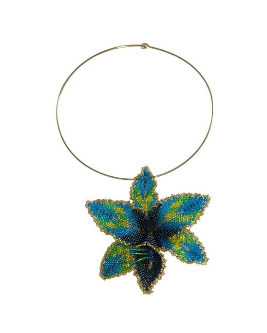 Iliana Arrazola Green Orchid Choker, And, Glass Beads, Beaded Jewelry