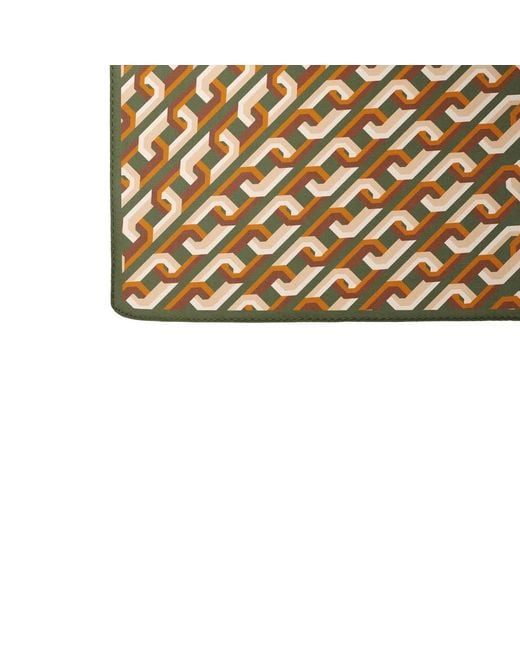 Le Parmentier Metallic Chain Motif Silk Square Scarf