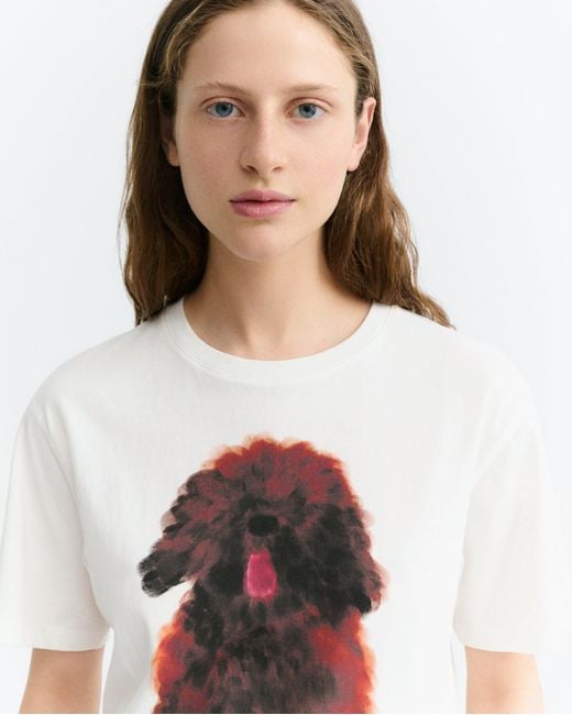 Thinking Mu White Pet Portrait Lucia T-Shirt