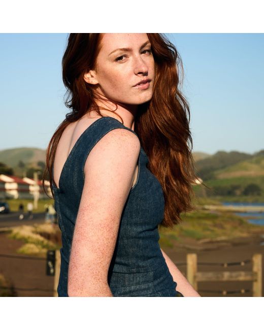 Italia A Collection Blue Denim Corset Top