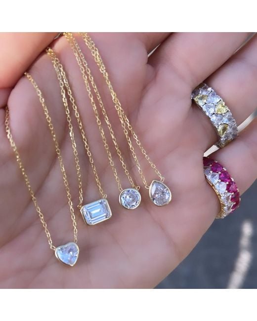 SHYMI Metallic Mini Bezel Solitaire Necklace