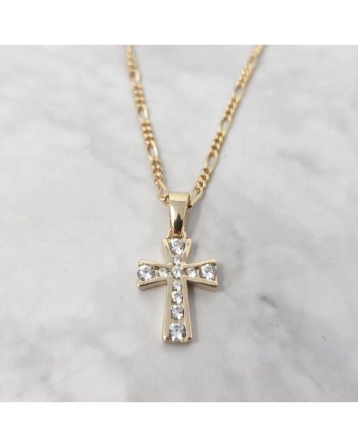 Harfi Metallic Plated Religious Cross Pendant Necklace