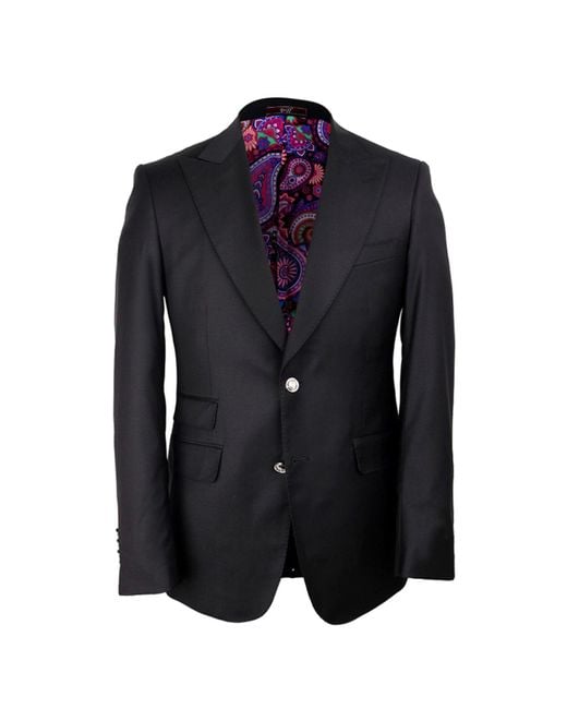 DAVID WEJ Blue Aldo Single Breasted Peak Lapel Blazer – for men