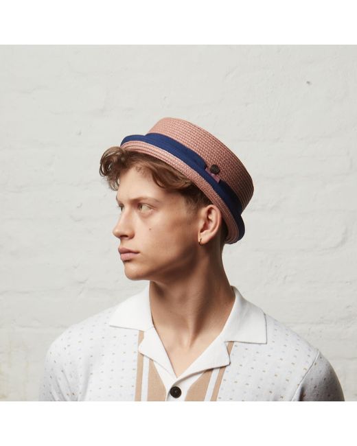 Dasmarca Hats Blue Dasmarca Rico Summer Telescope Crown Lightweight Breathable Rude-Boy Mod Porkpie Hat for men