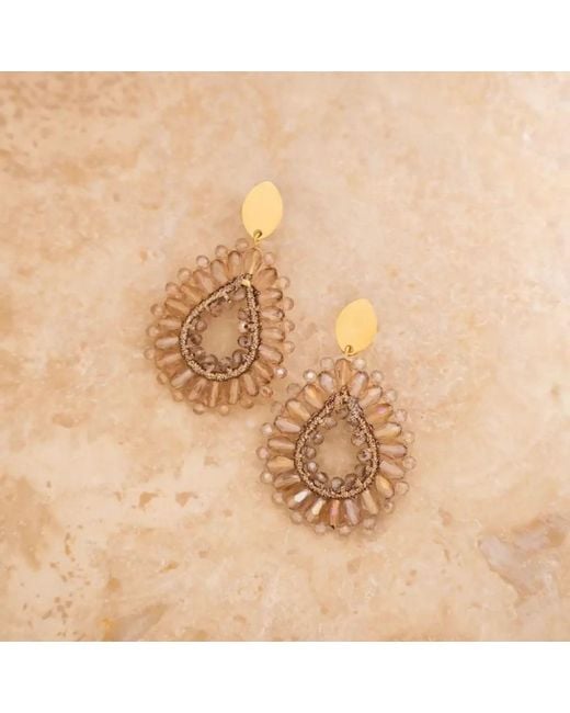 LOTT.gioielli Metallic Neutrals Robin Silk Drop Crystal S Champagne Earrings