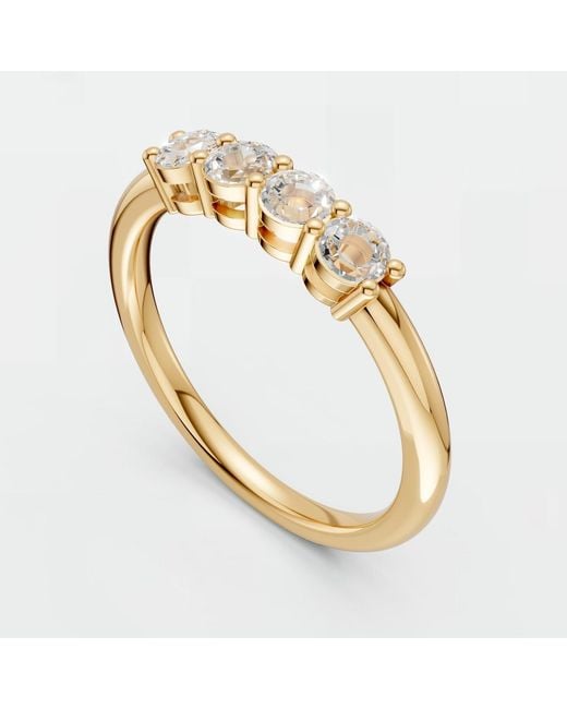 Aya Fine Jewelry Metallic Delicate Four Stone Lab Diamond Ring