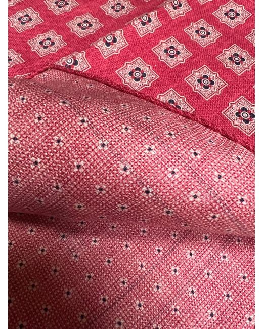 Lazyjack Press Red Double-Sided Italian Silk Bloom Scarf